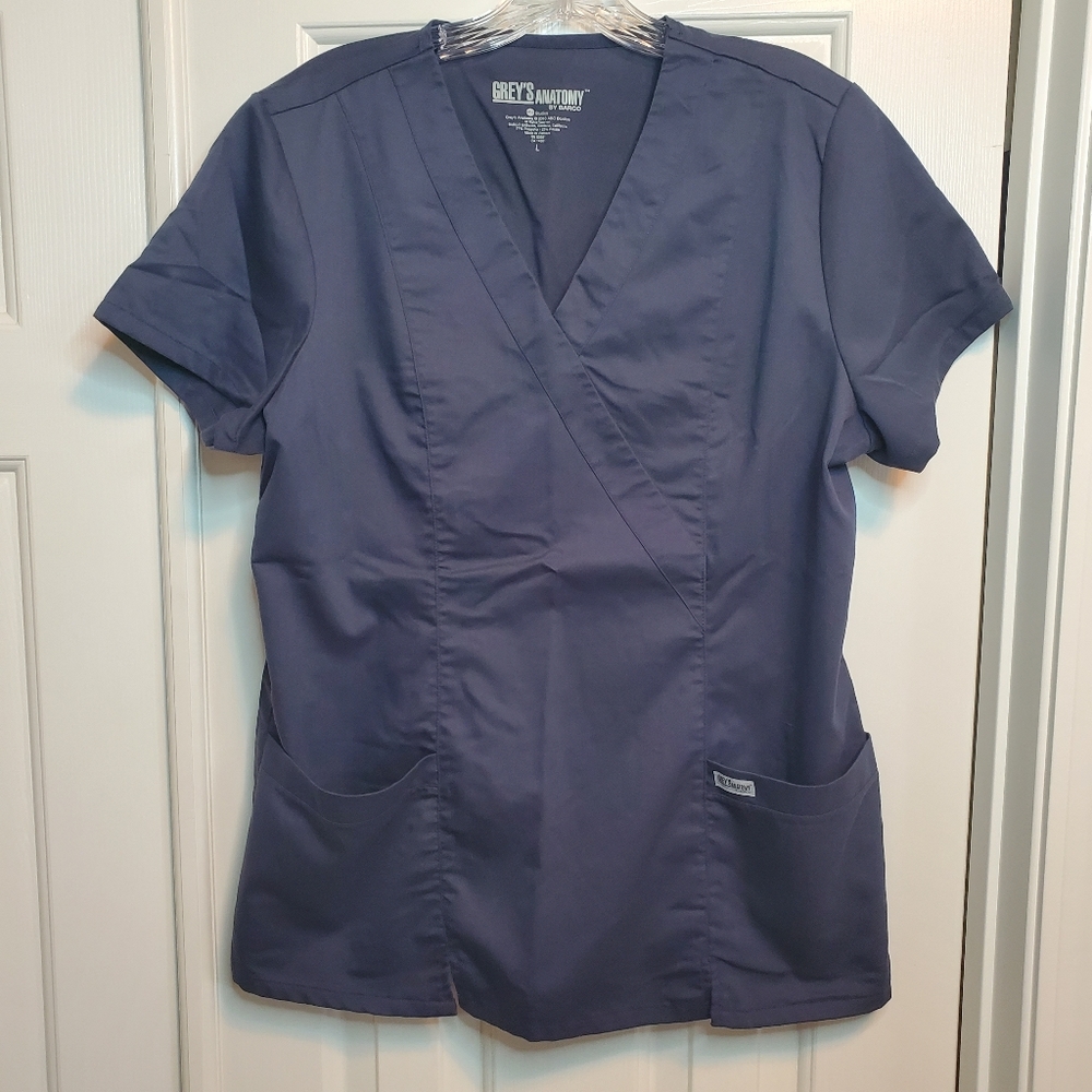 Women's Grey's Anatomy Short Sleeve Scrub Top - Slate